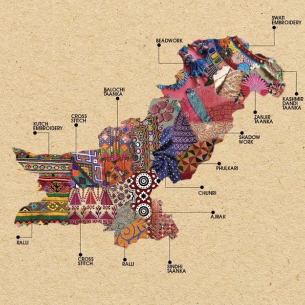 Pakistani handmade clothing پاکستان کی دستکاری