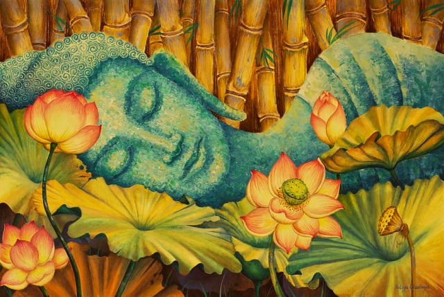 Reclining Buddha by Yuliya Glavnaya Dalai lama