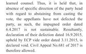 direction of party head article 63a